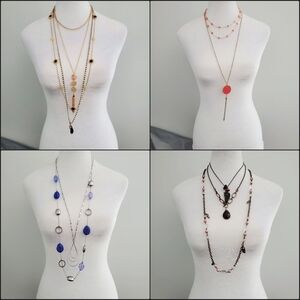 11 Pcs BOHO Costume Jewellery Lot Silver & Gold Tones Colourful Accents